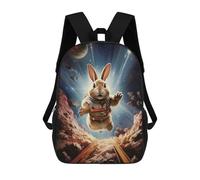 Sinyumoney Dragon On The Cliff Edge Mochila Escolar Impreso 3D para Niños Y Niñas Mochila Portátil Para Niños/Estudiantes/Adultos, Rabbit In 60s Rock Album, 17"