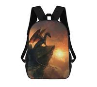 Sinyumoney Dragon On The Cliff Edge Mochila Escolar Impreso 3D para Niños Y Niñas Mochila Portátil Para Niños/Estudiantes/Adultos, Space Dragon On A Cliff, 17"