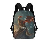 sinyumoney Dragon On The Cliff Edge Mochilas escolares Mochila escolar Mochila impresa 3D para niños mochilas de viaje bolsas de libros mochila escolar para niños, Realistic Mystical Dragon, 17"
