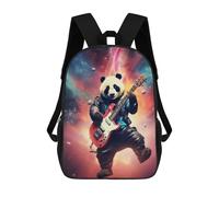sinyumoney Dragon On The Cliff Edge Mochilas escolares Mochila escolar Mochila impresa 3D para niños mochilas de viaje bolsas de libros mochila escolar para niños, Panda in 60s Rock Album, 17"