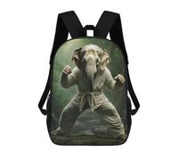 sinyumoney Dragon On The Cliff Edge Mochilas escolares Mochila escolar Mochila impresa 3D para niños mochilas de viaje bolsas de libros mochila escolar para niños, Elefante de Karate, 17"