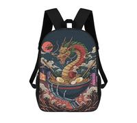 sinyumoney Dragon Ramen Bowl Mochilas Infantiles Mochila Escolar Mochila Impresa En 3D Para Niños Mochilas De Viaje Bolsas Para Libros Mochila Escolar Para Niños 17inch