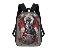 sinyumoney Dragon Red Roses Mochila Escolar Infantil Impresa En 3D, Mochila Informal De Moda Para Niños, Mochila De Viaje De Alta Capacidad Para Libros Para Niños 17inch