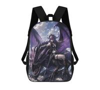 sinyumoney Dragon Rider Fantasy Artwork -1 17inch Mochila Escolar Impresa En 3D Para Niños, Mochila Escolar Informal De Moda, Mochilas De Viaje Para Niños Y Estudiantes.