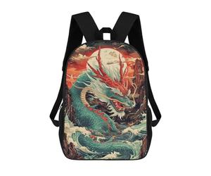 sinyumoney Dragon Rising Mythical Majesty Mochila Escolar De Moda, Mochila Para Material Escolar, Mochila Impermeable Informal Para Acampar, Aventuras Al Aire Libre Y Viajes Diarios 17inch