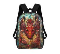 sinyumoney Dragon Stained Glass Mochila Escolar, Mochila De Negocios, Mochila Impermeable Para Libros, Para Acampar, Aventuras Al Aire Libre Y Viajes Diarios 17inch