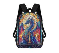 sinyumoney Dragon Stained Glass Mochila Escolar Resistente Al Agua Para Ordenador Portátil Para La Escuela/trabajo/viajes 17inch