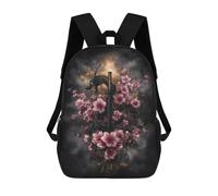 sinyumoney Dragon Sword with Cherry Blossoms -2 Mochila Escolar De 17 Pulgadas Para Adolescentes, Con Estampado 3D, Ajustable Y Con Bolsillos, Ideal Para Niños, Niñas Y Estudiantes.
