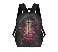 sinyumoney Dragon Sword with Flowers -2 Mochila Escolar Grande Resistente Al Agua Para Portátil Para La Escuela/trabajo/viajes 17inch