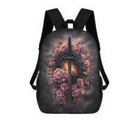 sinyumoney Dragon Sword with Flowers Art Print Mochila De Viaje Para La Universidad Mochilas Para La Escuela/trabajo/viajes 17inch