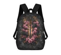 sinyumoney Dragon Sword with Flowers Art Print Mochila Escolar, Bolso Resistente Para Portátil, Ideal Para Acampar, Aventuras Al Aire Libre Y Viajes Diarios 17inch