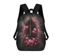 sinyumoney Dragon Sword with Pink Flowers Mochila Escolar Para La Escuela Secundaria, Preparatoria, Universidad Y Viajes Para Niños/niñas/adolescentes 17inch
