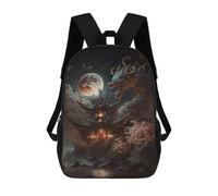 sinyumoney Dragon Temple Moonlit Night Mochila Escolar Para El Trabajo, Negocios, Universidad, Escuela Para Hombres/mujeres 17inch