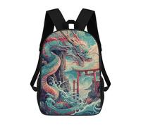 sinyumoney Dragon Torii Gate Waves Mochila Escolar De 17 Pulgadas Impresa En 3D Mochilas Infantiles Mochila Genial Impresa En 3D Para Niños De Primaria Y Secundaria