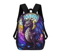 sinyumoney Dragon Vibant Stained Glas Mochilas Infantiles Impresas En 3D, Mochilas De Moda Informales, Mochilas De Viaje Bonitas, Mochilas Informales Para Exteriores Para Niños Y Niñas 17inch