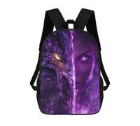sinyumoney Dragon Vs. Woman Purple Power Showdown Mochila Escolar Informal Para El Día A Día, Para La Escuela, El Trabajo Y Los Viajes Para Hombres, Mujeres Y Adolescentes. 17inch