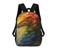 sinyumoney Dragon with Colorful Leaves Mochila Escolar Infantil De 17 Pulgadas Con Estampado 3D, Mochila Moderna Para Niños, Mochilas De Viaje, Bolsas Para Libros, Mochila Escolar Infantil