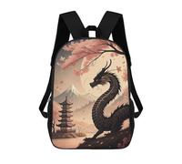 sinyumoney Dragon with Japanese Landscape Mochilas Escolares, De Viaje Y Universitarias Para La Escuela/trabajo/viajes 17inch