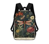 sinyumoney Dragonfly William Morris Floral Mochila Escolar Infantil Impresa En 3D Para Niños, Mochila De Viaje De Alta Capacidad, Mochilas Para Libros De 17 Pulgadas Para Niños