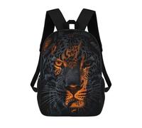 sinyumoney Dramatic Leopard Portrait with Orange Highlights Mochila Escolar, Bolso De Negocios, Bolso Para Portátil Resistente: Perfecto Para Viajes, Trabajo Y Uso Diario 17inch
