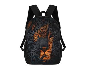 sinyumoney Dramatic Leopard Portrait with Orange Highlights Mochila Escolar, Bolso De Negocios, Bolso Para Portátil Resistente: Perfecto Para Viajes, Trabajo Y Uso Diario 17inch