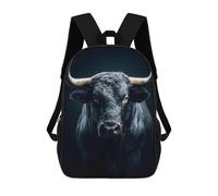 sinyumoney Dramatic Portrait of A Black Bull Mochila Escolar Ligera Para Aeropuerto, Estudiantes Universitarios, Niñas, Niños Y Adolescentes 17inch