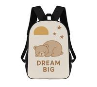 sinyumoney Dream Big Sleeping Bear Nursery Mochila Escolar Infantil Impresa En 3D 17inch Mochilas De Moda Para Niños De Primaria Y Secundaria