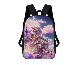 sinyumoney Dream Cityscape Vibrant Urban Fantasy Mochila Escolar Impresa En 3D Para Niños Y Niñas, Mochila Escolar, Mochila De Viaje Para Niños 17inch