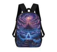 sinyumoney Dreamy Castle Girl Mochila Escolar Infantil Impresa En 3D, Mochila Informal De Moda Para Niños, Mochila De Viaje De Alta Capacidad Para Libros Para Niños 17inch