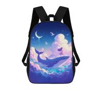 sinyumoney Dreamy Whale Ride Girl Mochilas Para Niños Mochila Escolar Mochila Escolar Impresa En 3D Para Niños Estudiantes De Primaria Y Secundaria 17inch