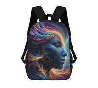 sinyumoney Dreamy Woman with Colorful Feathered Hair Mochila Escolar Impresa En 3D Mochila Escolar De Moda Para Niños Mochilas Para Niños Estudiantes De Secundaria 17inch