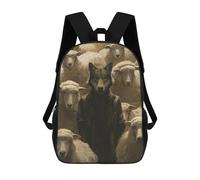 sinyumoney Dressed Wolf Sheep Leader Mochila Escolar Mochila Para Niñas Y Niños Mochilas De Gran Capacidad Mochilas Ligeras Para Niños Y Estudiantes 17inch