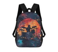sinyumoney Drum Galaxy Silhouette Mochila De Moda Para Papelería, Impermeable, Informal, Para Hombres, Mujeres Y Adolescentes 17inch