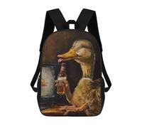 sinyumoney Drunk Duck Drinking Beer Mochilas Escolares Para Niños Y Niñas, Mochilas Deportivas Informales Para Primaria, Mochilas De Gran Capacidad Para Libros 17inch