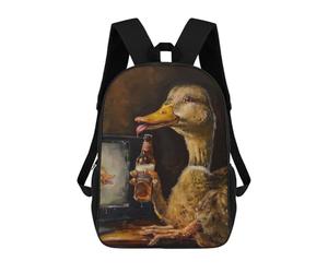 sinyumoney Drunk Duck Drinking Beer Mochilas Escolares Para Niños Y Niñas, Mochilas Deportivas Informales Para Primaria, Mochilas De Gran Capacidad Para Libros 17inch