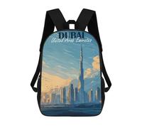 sinyumoney Dubai, United Arab Emirates Skyline Art Mochila Escolar Infantil Estampada Para Adultos Y Niños, Mochila De Viaje Para El Día A Día 17inch