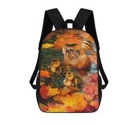 sinyumoney Duck Family Floating Leaves 17inch Mochilas Escolares Impresas En 3D, Mochilas Escolares De Moda Para Niños De Primaria Y Secundaria