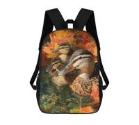 sinyumoney Duck Family in Autumn Pond Mochila Escolar Impresa En 3D 17inch Mochilas De Moda Para Niños, Mochilas Escolares Para Niños De Primaria Y Secundaria