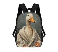 sinyumoney Duck in Elegant Robe Painting Mochilas Infantiles Mochila Escolar Impresa En 3D Para Niños Mochilas De Viaje Bolsas Para Libros Para Niños 17inch Mochila Escolar
