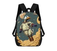 sinyumoney Duck in Space Adventure Mochilas Para Niños Mochila Escolar Mochila Escolar Impresa En 3D Para Niños Estudiantes De Primaria Y Secundaria 17inch
