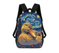 sinyumoney Duck in Starry Night Style Mochila Escolar Infantil Estampada Para Adultos Y Niños, Mochila De Viaje Para El Día A Día 17inch