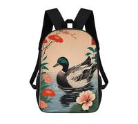 sinyumoney Duck Japanese Art Mochilas Escolares Para Niños Y Niñas, Mochilas Deportivas Informales Para Primaria, Mochilas De Gran Capacidad Para Libros 17inch