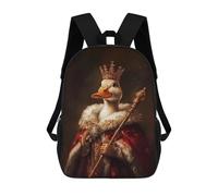 sinyumoney Duck King Portrait Mochila Escolar Resistente Al Agua Para Computadora, Ideal Para Campus, Actividades Al Aire Libre, Viajes Y Deportes 17inch