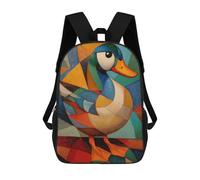 sinyumoney Duck Oil Painting Mochilas Para Niños Mochila Escolar Mochila Escolar Impresa En 3D Para Niños Estudiantes De Primaria Y Secundaria 17inch