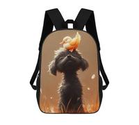 sinyumoney Duck on Dog Head Mochila Escolar Ligera Mochila Escolar De Día Mochila Para Libros Para La Universidad Para Acampar Aventuras Al Aire Libre Y Viajes Diarios 17inch