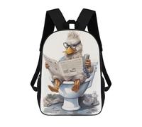 sinyumoney Duck on Toilet Mochilas Para Niños Y Estudiantes, Mochilas Escolares Impresas En 3D, Mochilas Para Estudiantes De Primaria Y Secundaria, Mochilas Para Niños Y Niñas 17inch