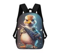 sinyumoney Duck with Gun Mochilas Para Niños Mochila Escolar Mochila Escolar Impresa En 3D Para Niños Estudiantes De Primaria Y Secundaria 17inch