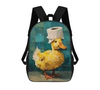 sinyumoney Duck with Toilet Paper Hat-2 Mochila Escolar Impresa En 3D 17inch Mochila Escolar Infantil Mochilas De Viaje Mochila Informal De Moda Para Niños Y Estudiantes