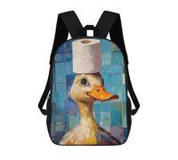 sinyumoney Duck with Toilet Paper Hat Mochila Escolar Resistente Al Agua, Mochila De Viaje, Bolsa Para Computadora Para Niñas, Niños Y Adolescentes 17inch