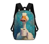 sinyumoney Duck with Toilet Paper Roll-2 Mochila Escolar Infantil Impresa En 3D 17inch Mochilas De Moda Para Niños De Primaria Y Secundaria